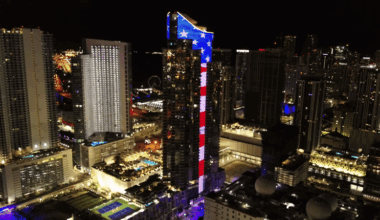 Miami Skyscraper Lit Up to Mark Memorial Day
