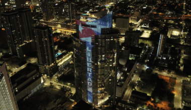 Miami Skyscraper Lights Up With Giant Cuban Flag