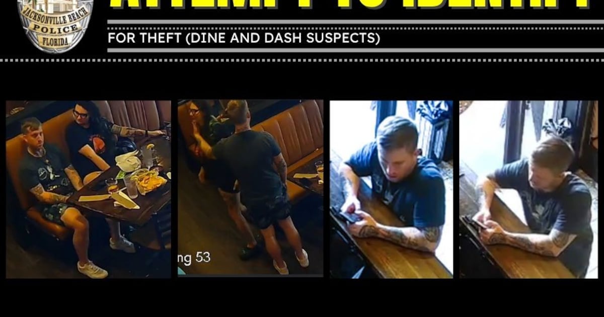 Jacksonville Beach police looking for dine-and-dash suspects – Action News Jax