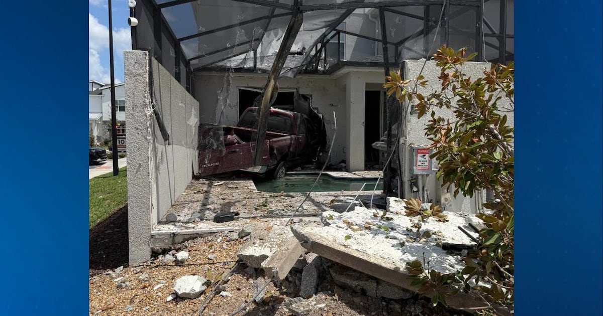 Vehicle Crashes with Home in Orlando, One Injured