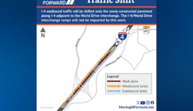 Overnight I-4 construction in Osceola County, Florida