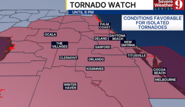 Tornado watch issued for Central Florida with severe weather