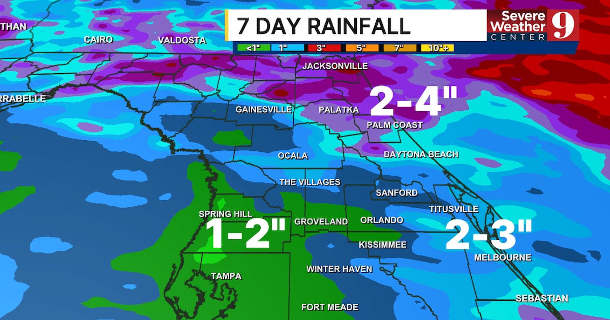 Central Florida Weather Forecast: Rain, Storms, and Rising Rainfall Totals