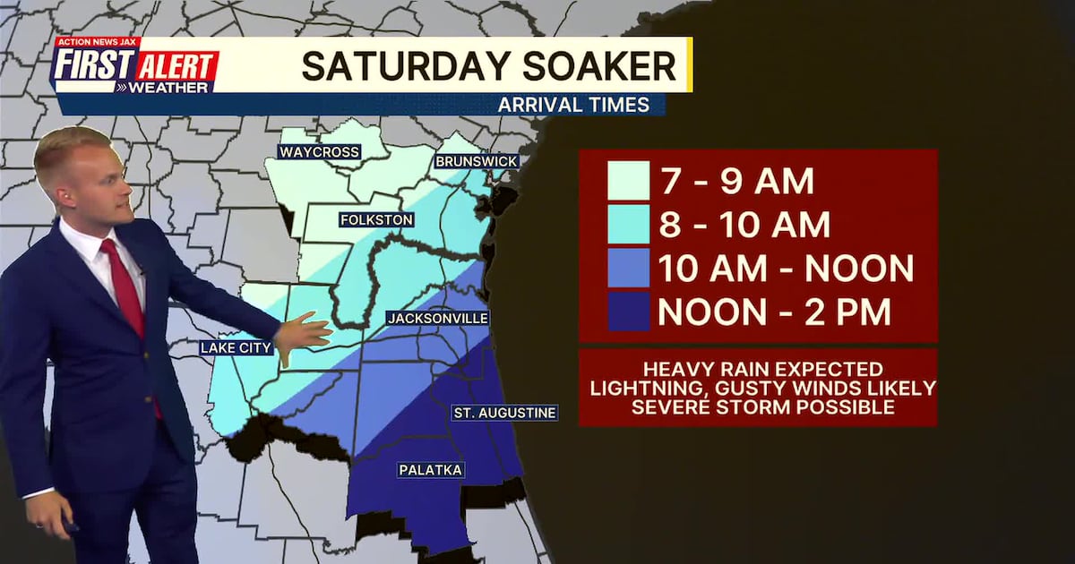 Widespread rain, possible thunderstorms – Action News Jax