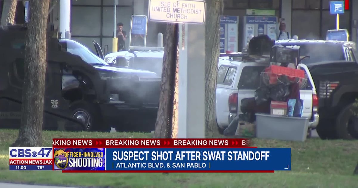 JSO reports officer-involved shooting after armed man barricaded himself behind a Walmart
