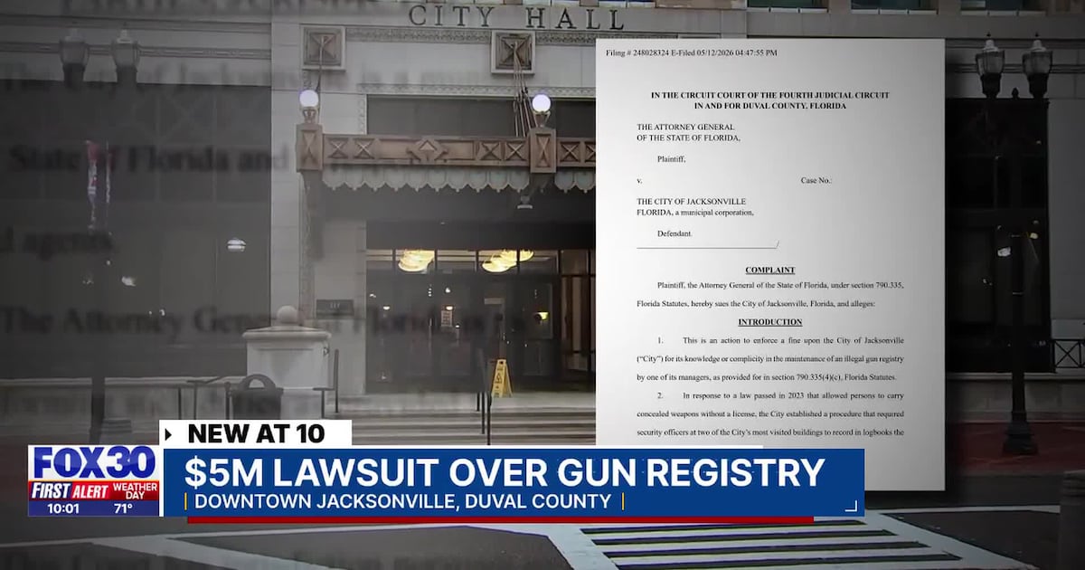 City leaders respond to AG’s lawsuit against Jacksonville’s gun registry – Action News Jax