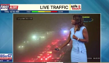 Crash with injuries closes lanes on foggy I-10 in Jacksonville