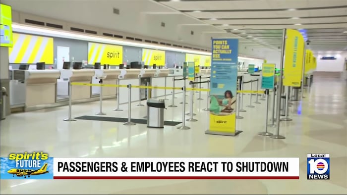 Spirit cancellations leave counters empty, travelers scramble for new flights