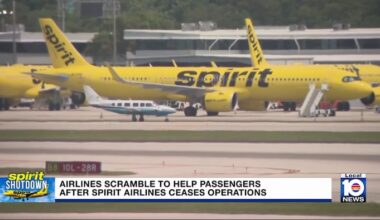 Spirit Airlines grounding sparks airport disruptions and uncertainty for employees