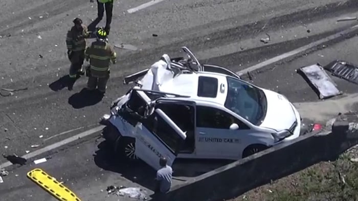 7 hurt, including 1 child, after cement truck, taxi collide on I-595 offramp