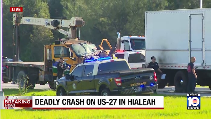 Driver killed in crash involving flatbed truck, box truck on Okeechobee Road