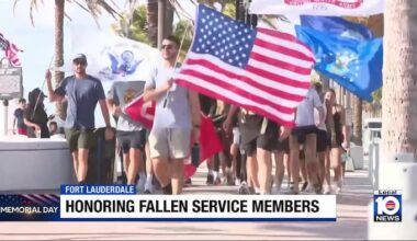 Military veterans join Memorial Day ruck march in Fort Lauderdale Beach