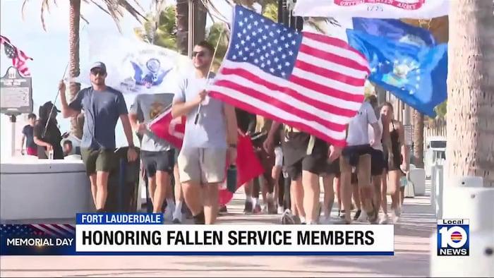 Military veterans join Memorial Day ruck march in Fort Lauderdale Beach