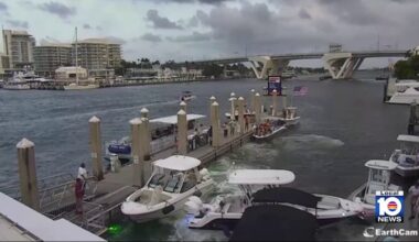 Video shows twin-engine boat crashing in Fort Lauderdale