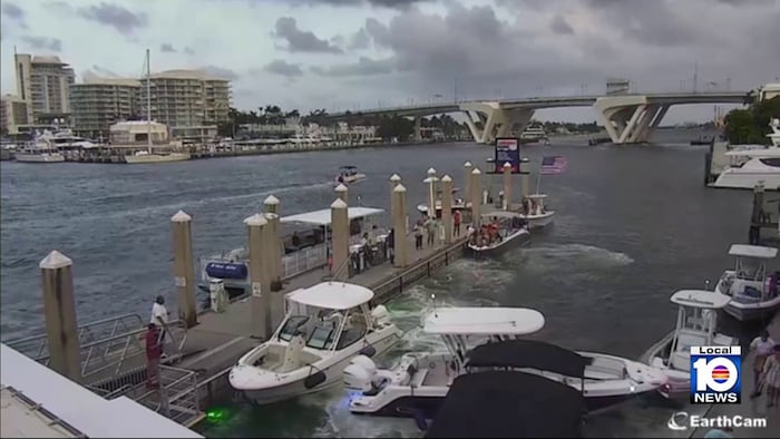 Video shows twin-engine boat crashing in Fort Lauderdale