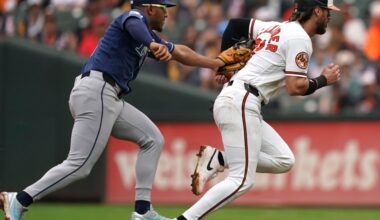 Extra innings loss after a million ties: Orioles 9, Rays 7 (F/13)