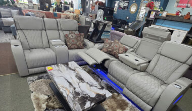 store interior with focus on living room furniture setup