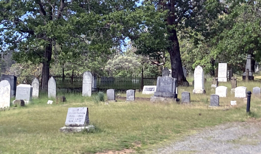 Jacksonville’s Historic Cemetery is one of the oldest cemeteries in the Pacific Northwest and one of the few that has remained in continuous use since being dedicated in 1860. Its 32 acres contain more than 5,600 grave sites, dividing into different sections. Photo: Jim Flint.