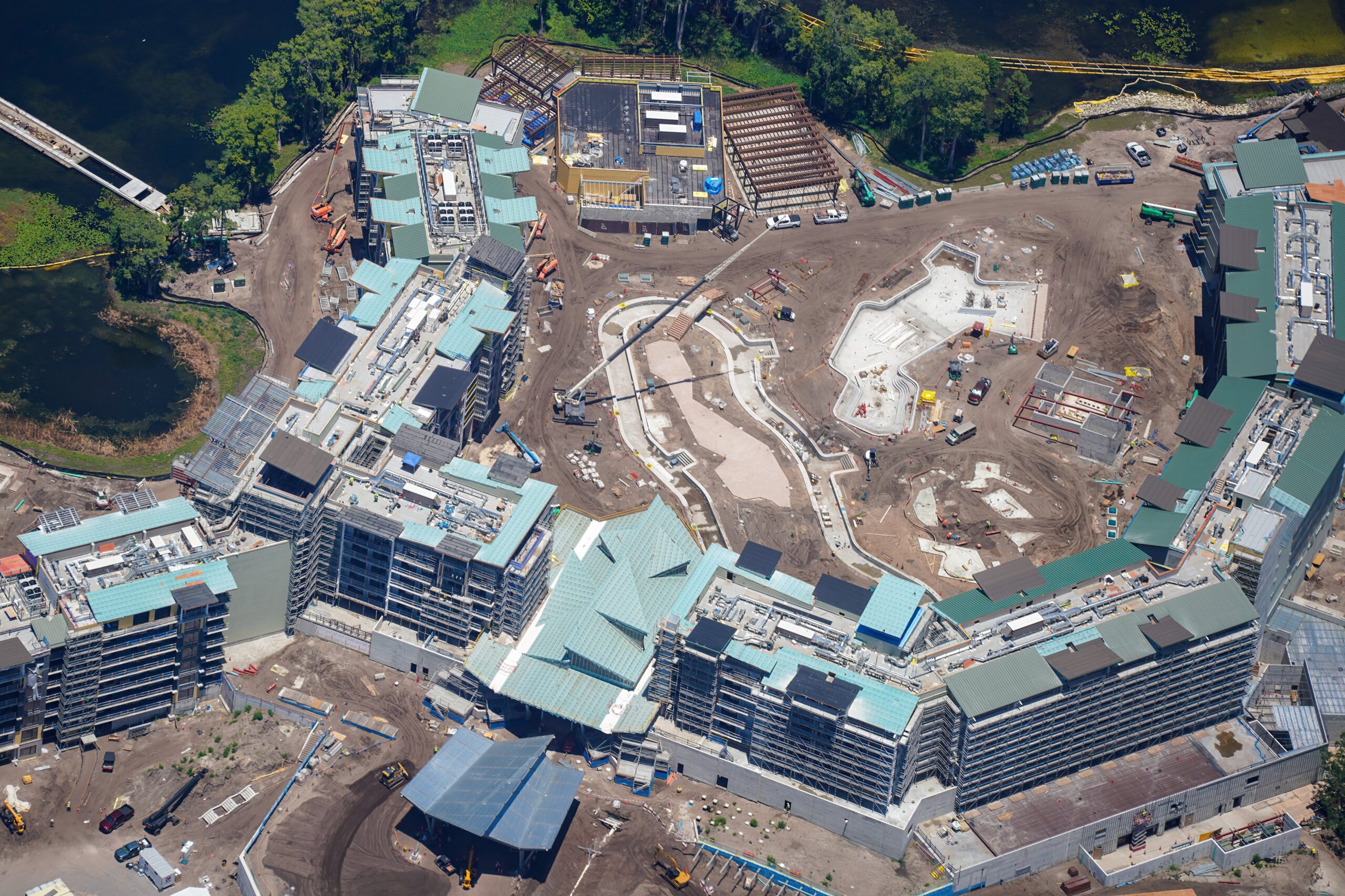 Aerial Photos Show Steady Progress at Lakeshore Lodge at Walt Disney World