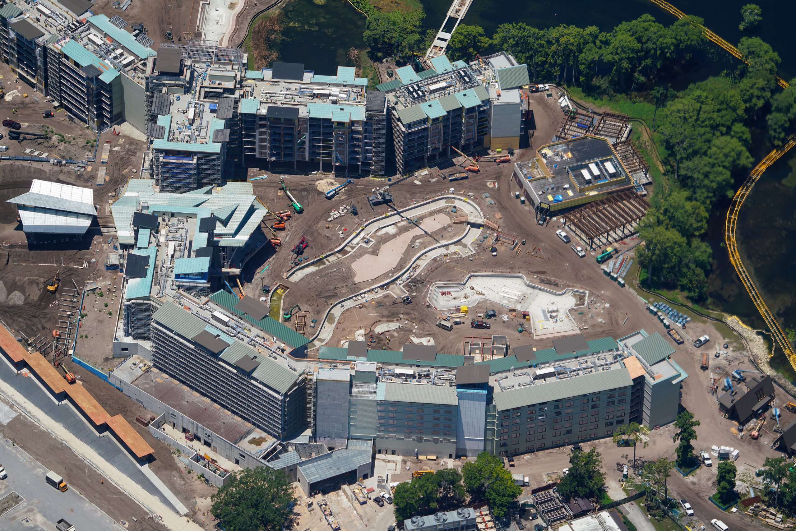 Aerial Photos Show Steady Progress at Lakeshore Lodge at Walt Disney World