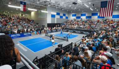 People playing pickleball
