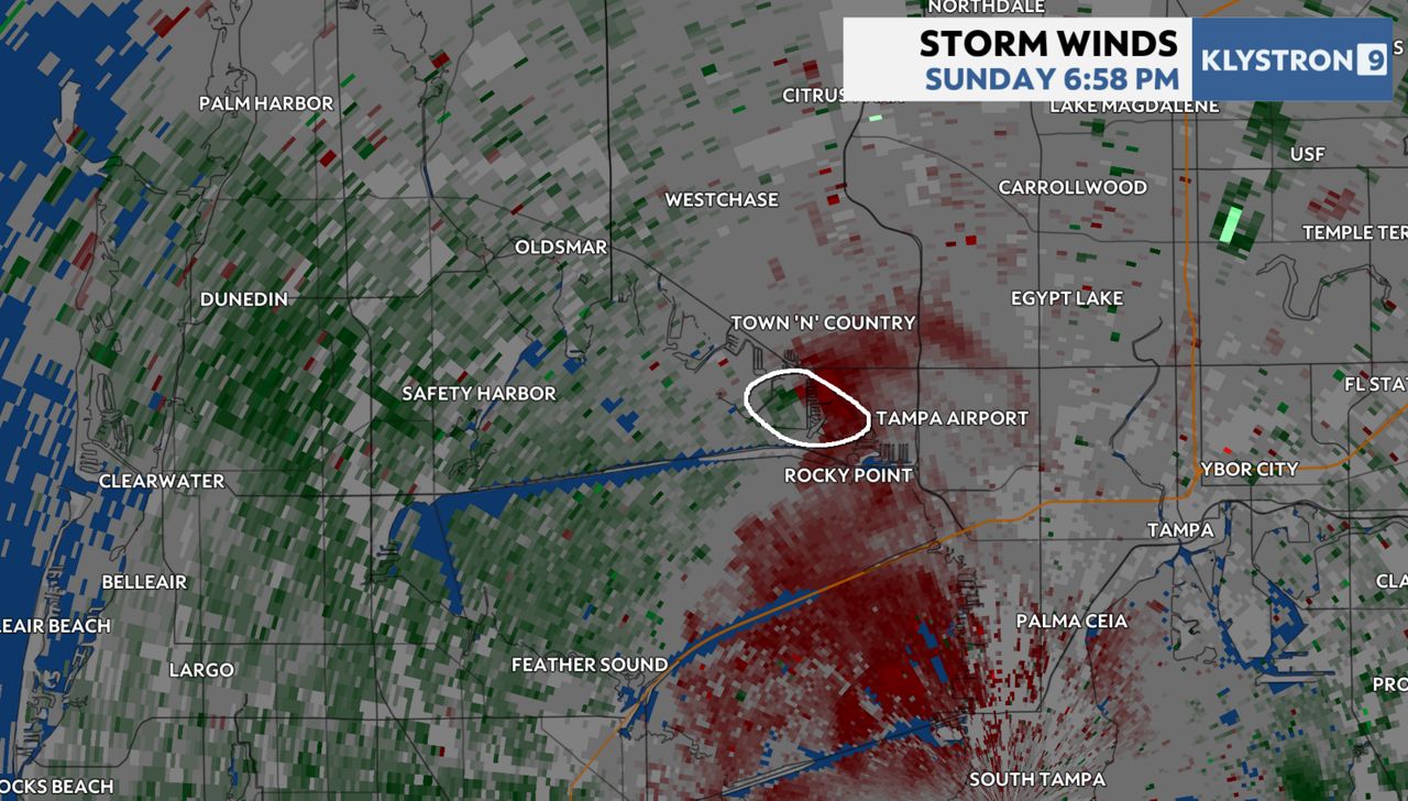 A very brief area of rotation was indicated on radar as the waterspout moved ashore. (Spectrum News)