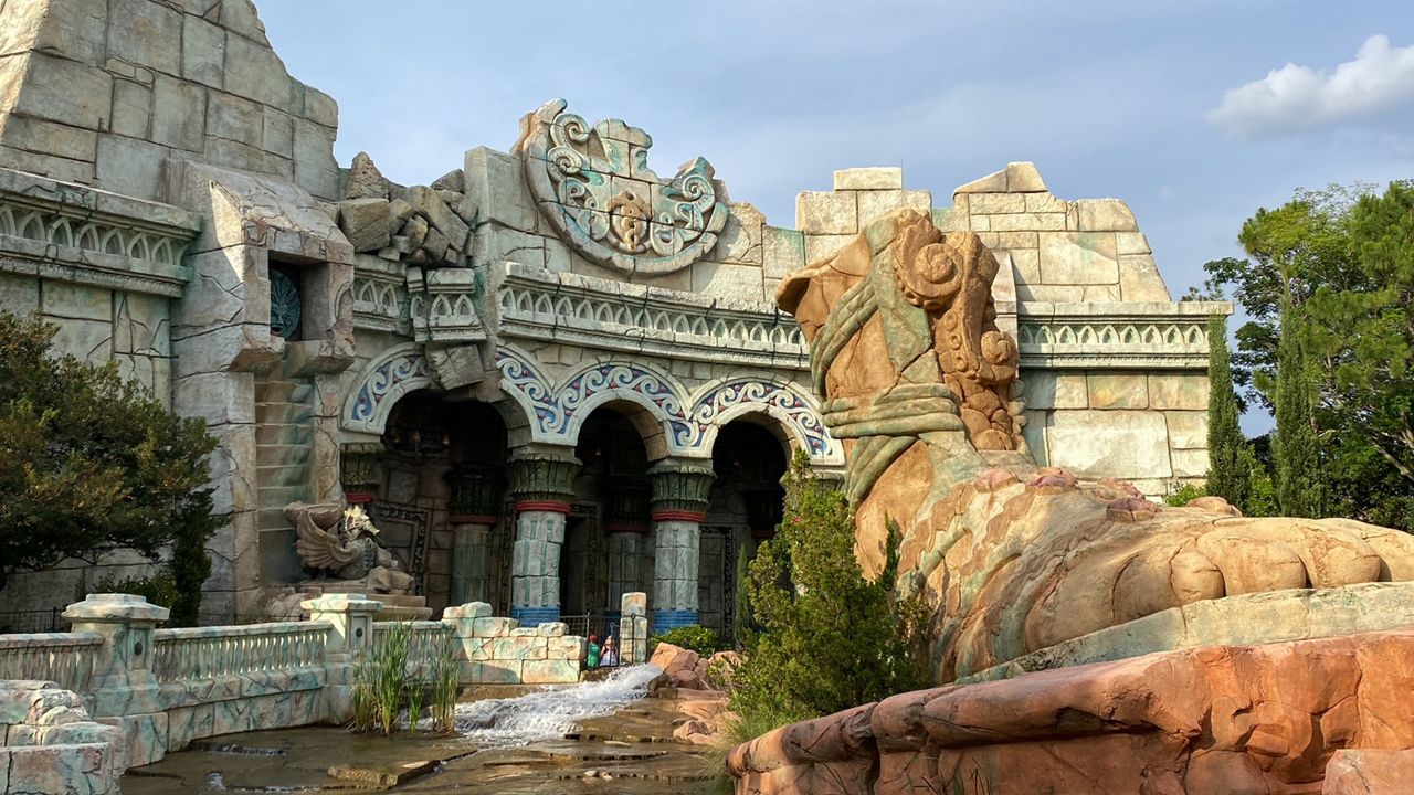 Location of the now-closed Poseidon's Fury in the Lost Continent at Universal Islands of Adventure. (Spectrum News/Ashley Carter)