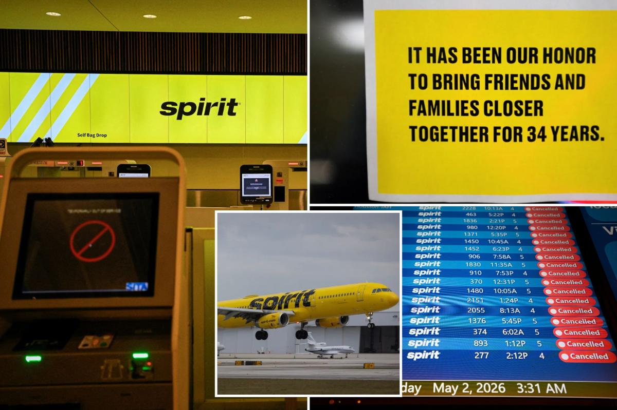Spirit Airlines says it’s going out of business ending operations immediately