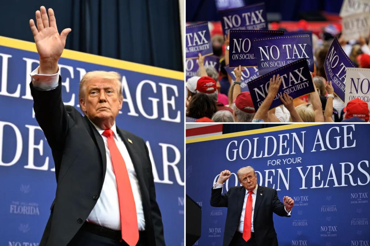 Trump hangs with seniors in Florida's Villages –  touts everything he's done to make life more affordable