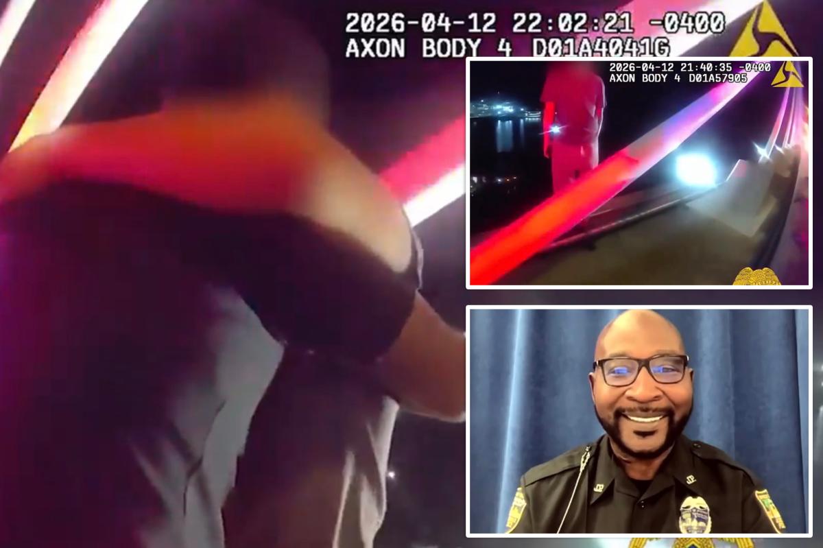 Florida police officer Antonio Richardson spends nearly an hour talking man off Jacksonville bridge to safety
