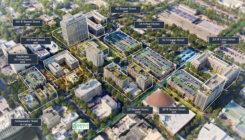 A rendering of the Pearl Square development in Downtown Jacksonville. A rendering of the Pearl Square development in Downtown Jacksonville.