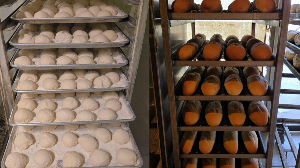 Piles of bread