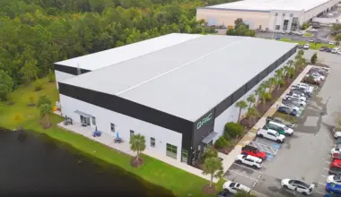 Aerial view of Q-PAC, one type of business where St. Johns County is seeing growth.