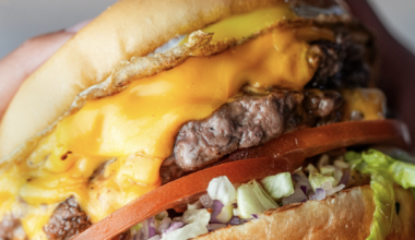 A burger with toppings