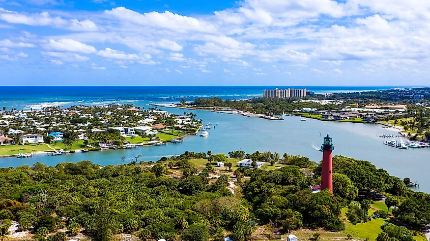 Aerial view of Jupiter, Florida.