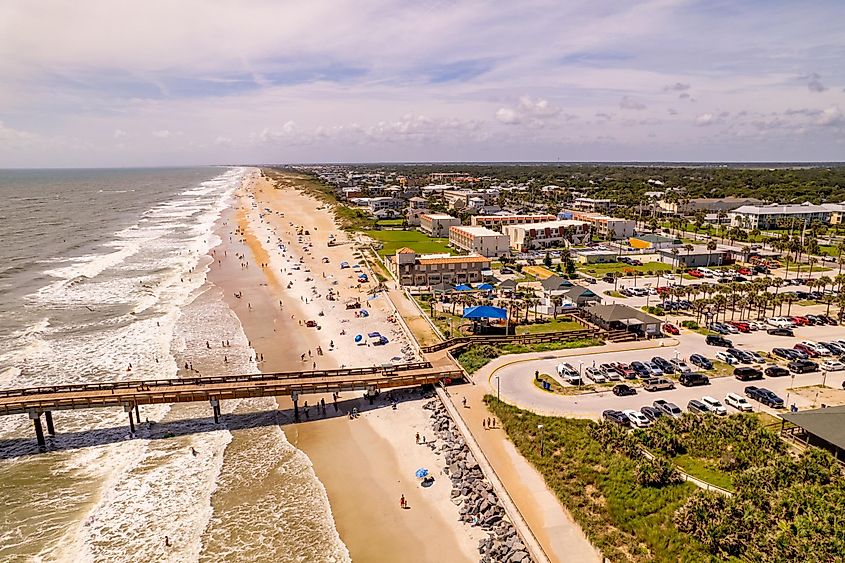 Aerial view of St. Augustine Beach, Florida.
