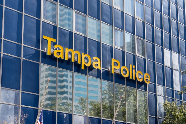 Exterior view of the Tampa Police Department headquarters building in Tampa, Florida.