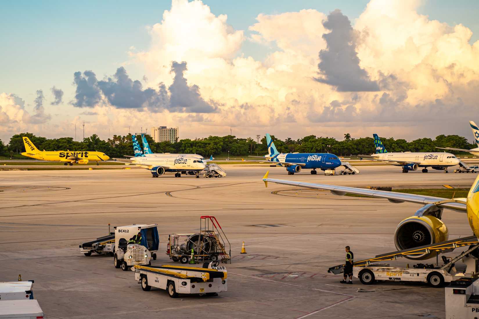 Fort Lauderdale airport with aircraft on the apron