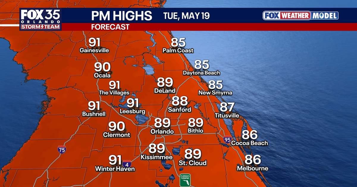 Orlando weather: Hot and humid with highs near 90 in Central Florida