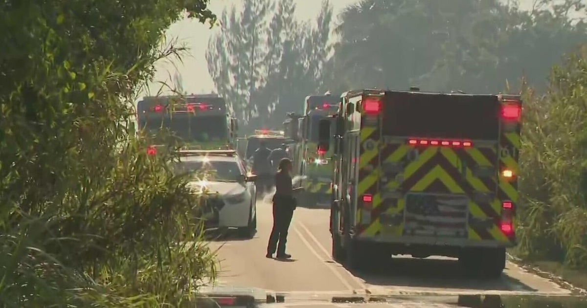 Fire crews battle brush fire in southwest Miami-Dade burning around 20 acres