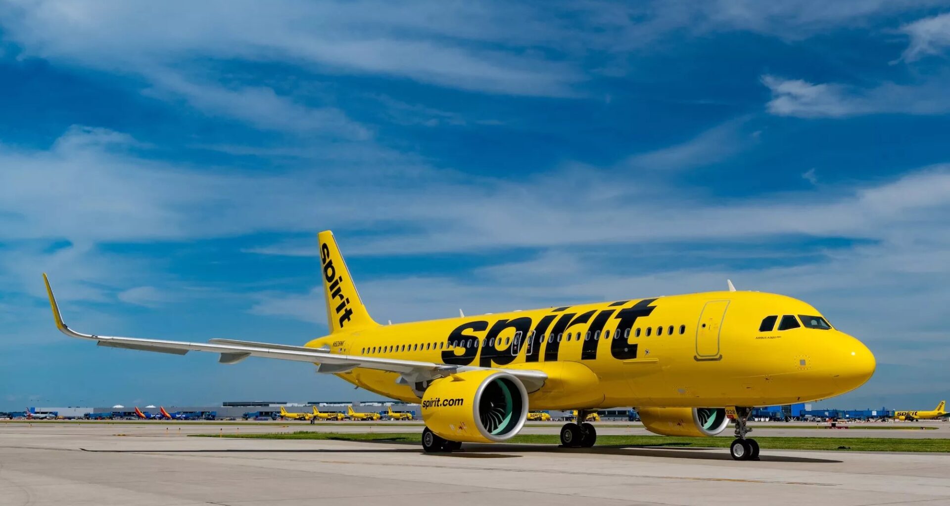 Spirit Airlines plane on a tarmac