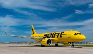 Spirit Airlines plane on a tarmac