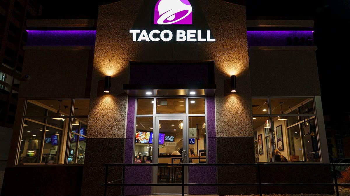 Taco Bell logo displayed outside restaurant in San Diego California
