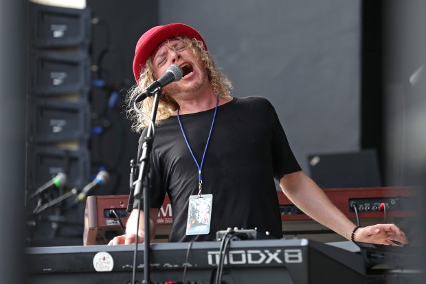 Spider Cherry performs during the International Beatles on the Beach Festival at Old School Square in Delray Beach on Saturday, Jan. 27, 2024. The event features various bands performing Beatles music and runs through Sunday. (John McCall/South Florida Sun Sentinel)