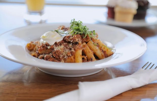 The rigatoni Bolongese dish from Alaina's Cafe & Bake Shoppe, which was featured on a recent episode of Food Network's "Diners, Drive-Ins & Dives." (Daniel Vallone / Courtesy)