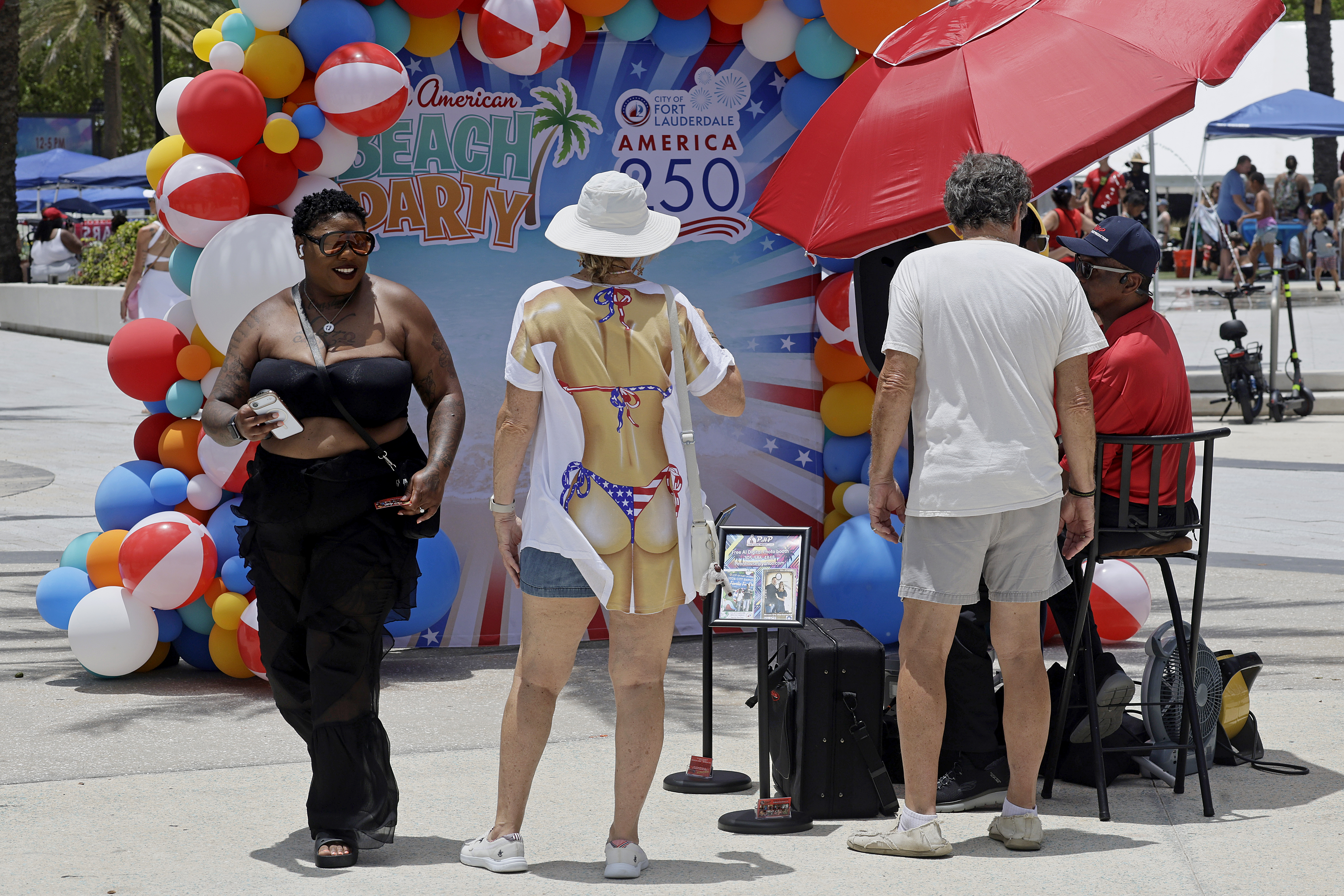 Beachgoers took in the festivities on Fort Lauderdale beach on...