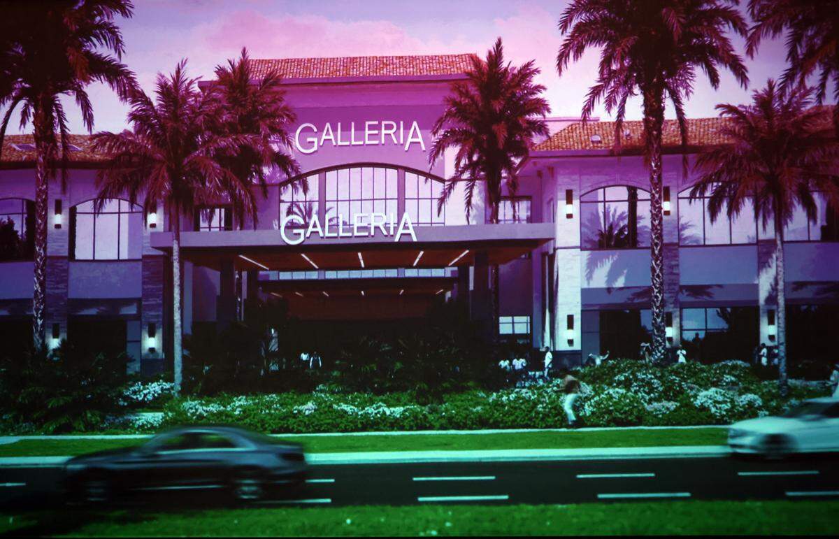 Photos of renderings of the planned development at the Galleria Mall were unveiled by Russell Galbut, managing principal and co-founder of Crescent Heights and founder of GFO Investments, on Thursday, May 28, 2026, during the Broward State of the Market conference at the Seminole Hard Rock Hotel & Casino in Hollywood. (Joe Cavaretta/South Florida Sun Sentinel)
