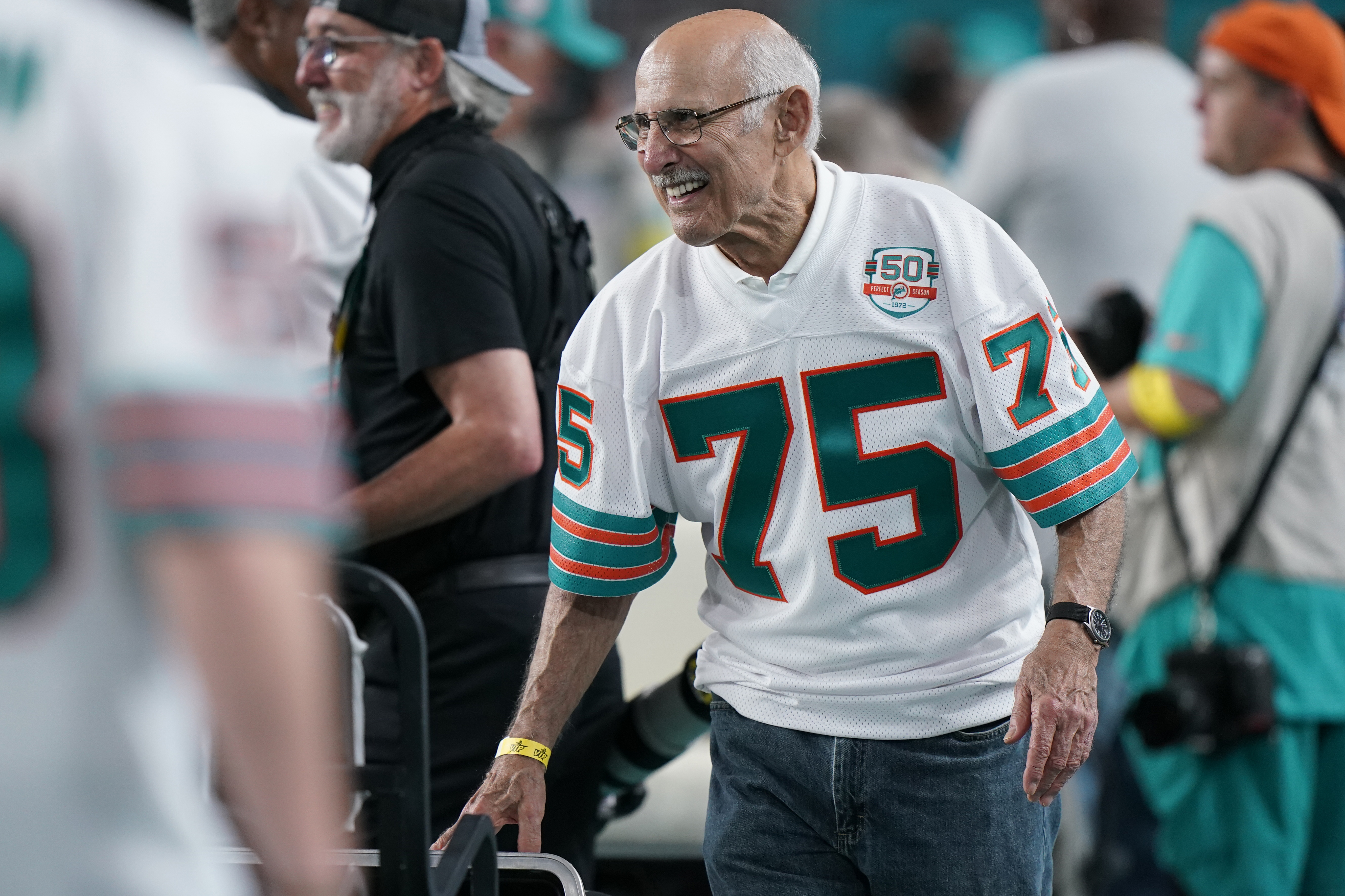 Manny Fernandez, a star on the Miami Dolphins 1972 undefeated...