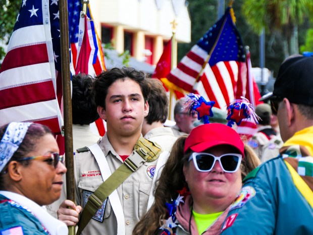 The South Florida Council's Scoutmasters Camporee Committee held its annual Memorial Day Parade and Service in Davie on Monday, honoring fallen military members, veterans and active-duty service personnel. (Scott Luxor/Correspondent)