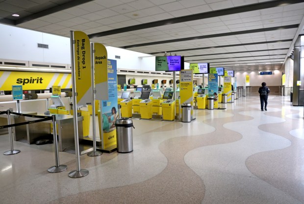Spirit Airlines canceled flights at Fort Lauderdale-Hollywood International Airport on Saturday, May 2, 2026. (Mike Stocker/South Florida Sun Sentinel)